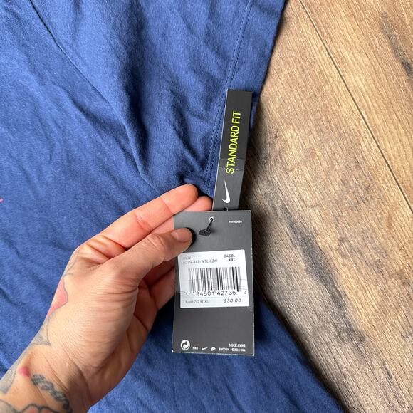 Washington Nationals T-Shirt Men's 2XL Blue‎ Nike Athletic Training Baseball NWT - Picture 4 of 7